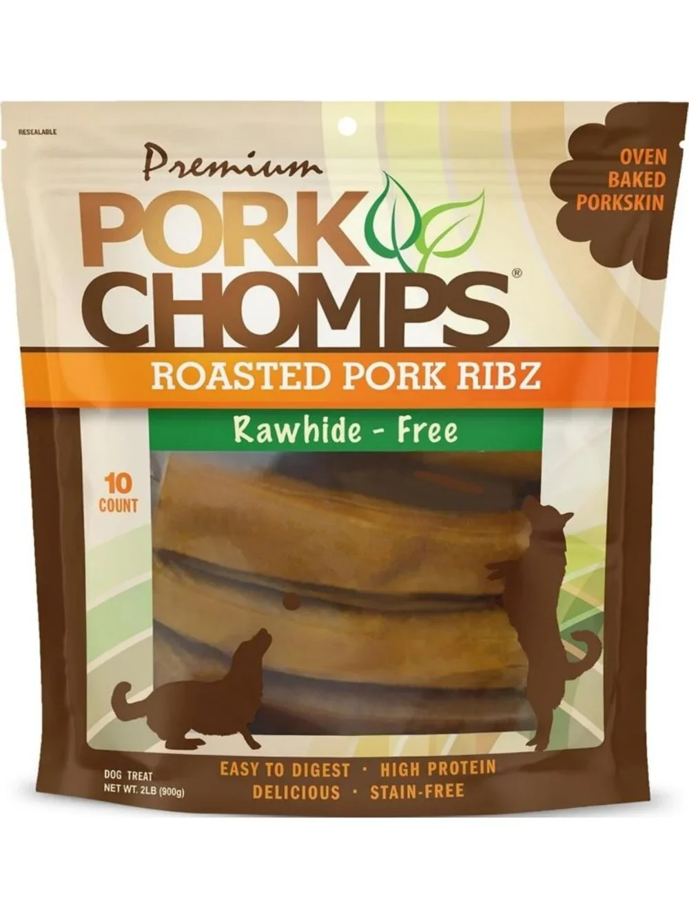 Savory Pork Skin Dog Chews - 6in Ribs, 10ct - Healthy, Crunchy Treats for Dogs